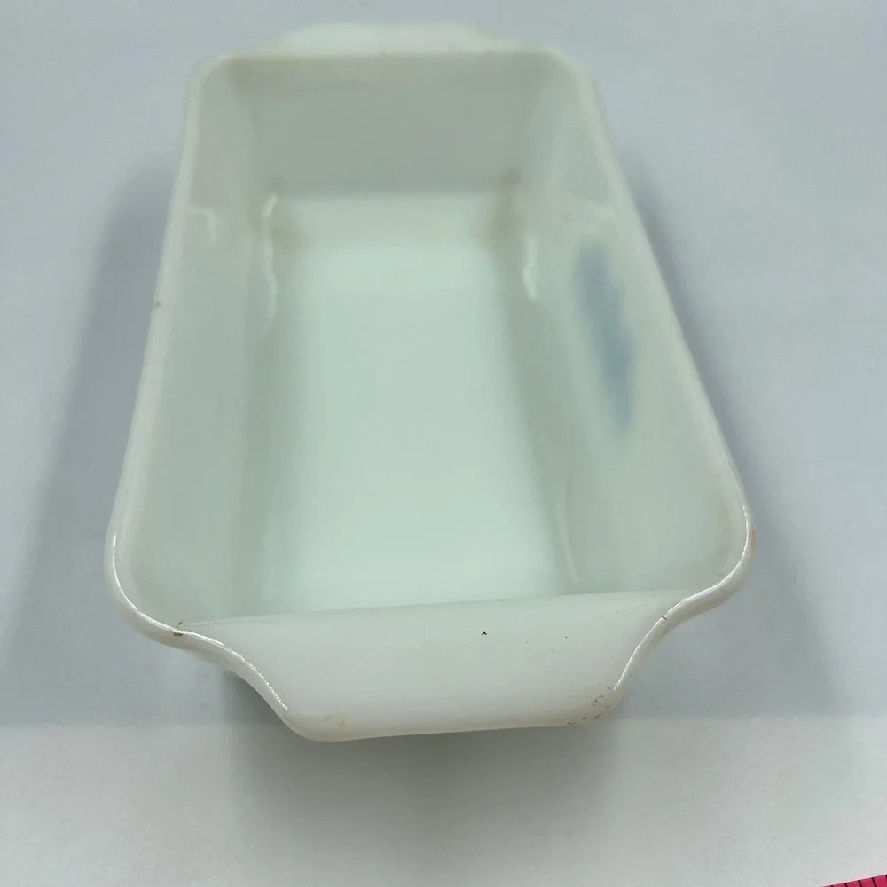 Vintage Anchor Hocking FireKing Milk Glass Casserole Dish 1 Qt‎ Blue Cornflower
